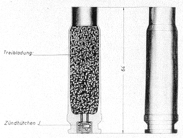 Abb. 2: 13-mm-Patronenhlse 131El mit Treibladung