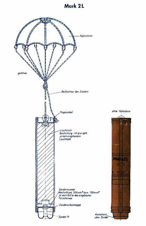 Luftmarkierungskrper mit Fallschirm, Mark 2 L